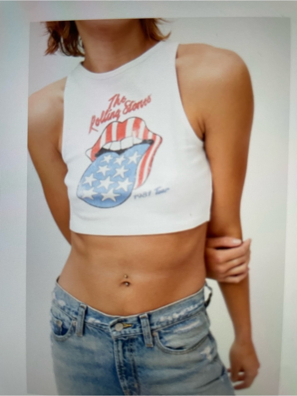 ❤️ UO THE ROLLING STONES TOUR CROPPED TANK TOP SIZE M NEW